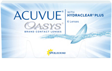 Pack of 6 re-usable lenses. ACUVUE® OASYS Contact Lenses with HYDRACLEAR® PLUS and UV Blocking.